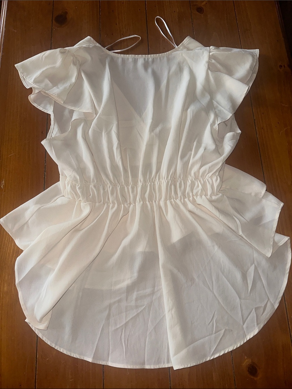 Love Tree Cream Ruffle Wrap Blouse - Picture 5 of 5